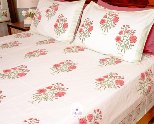 Bahaar - Pure cotton double bedsheet handblock printed (Super king)