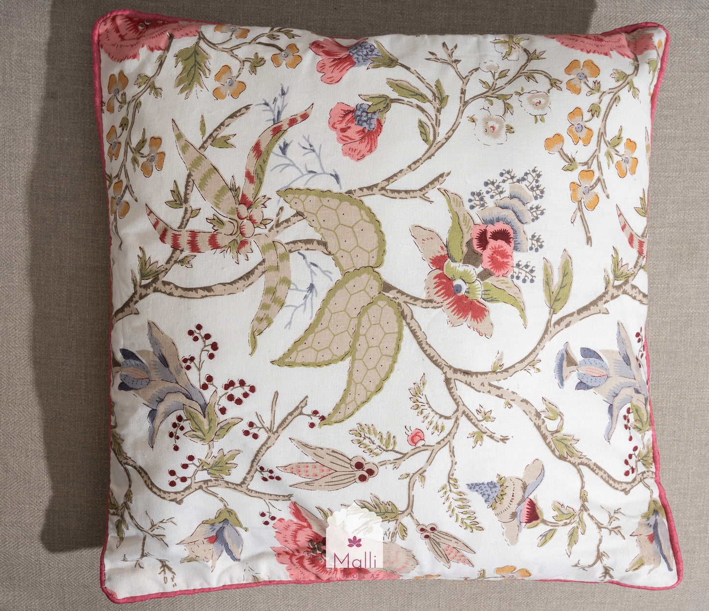 Floral gardens on cream base  - Cushion cover