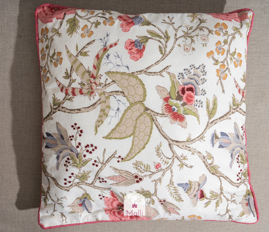 Floral gardens on cream base  - Cushion cover