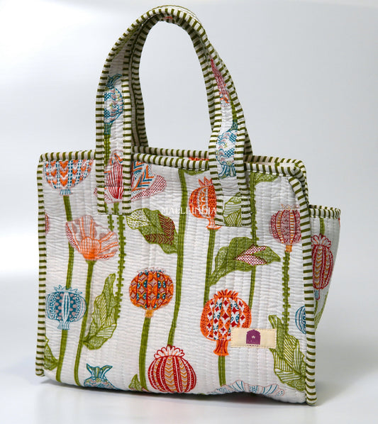 Lunch bag with zipper closure - Pomegranate garden