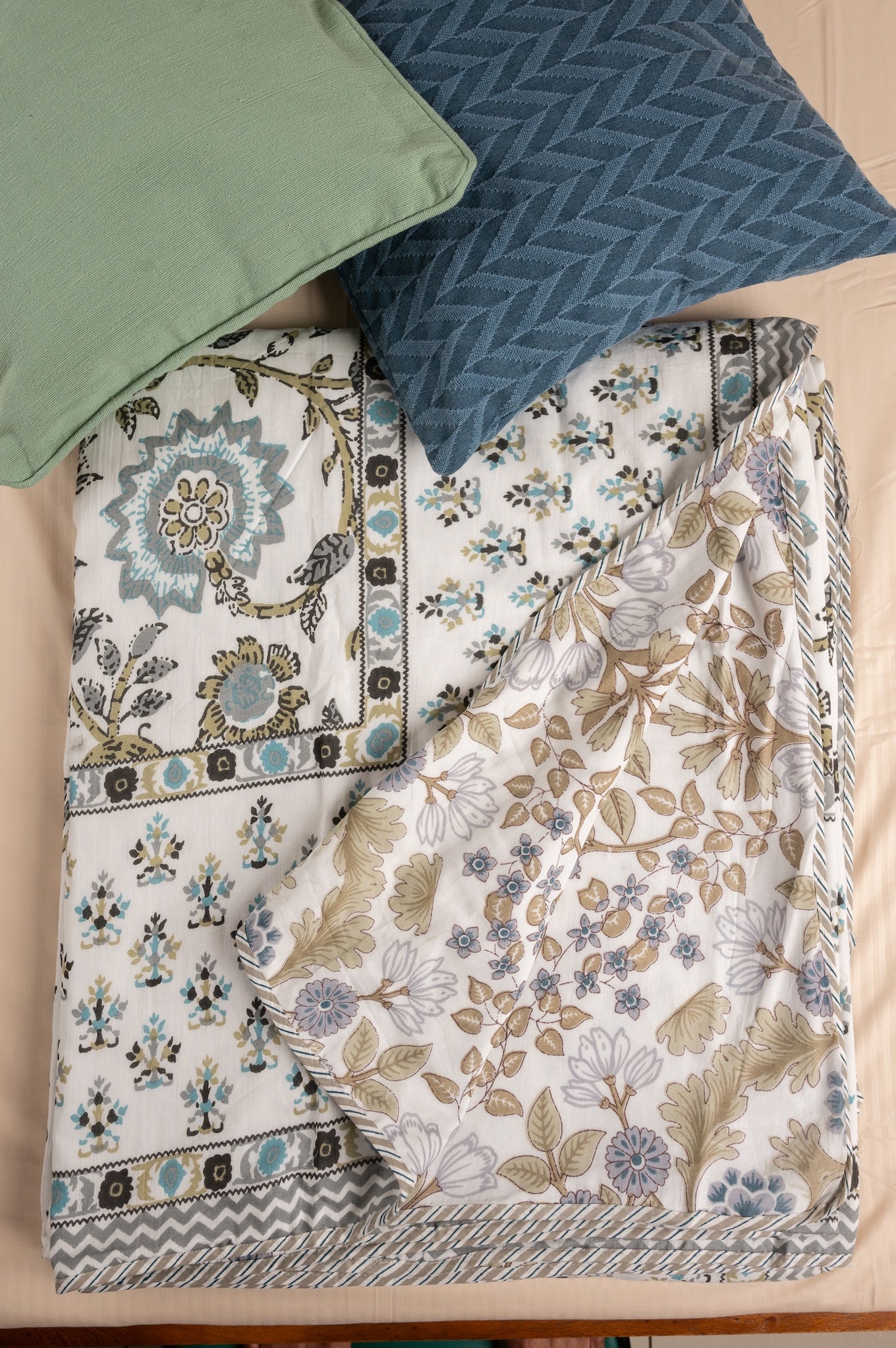 Neel baagh handblock printed cotton dohar