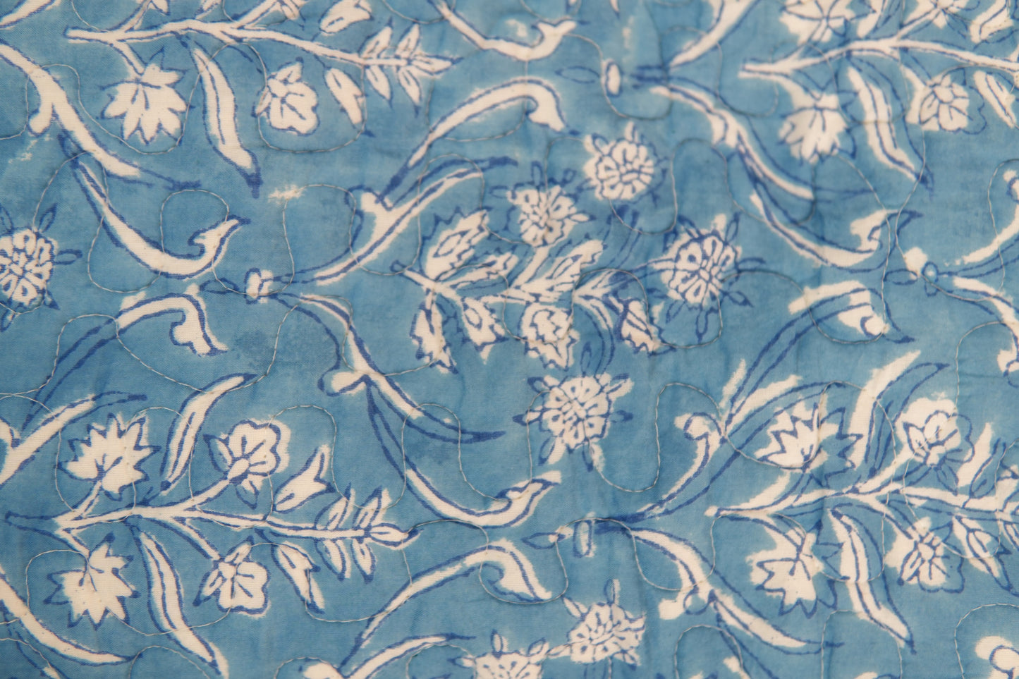 Sky blooms - Handblock printed pure mulmul cotton reversible comforter