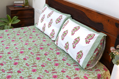 Garden of roses - Pure cotton King / Queen size double bedsheet