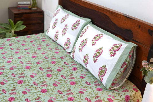 Garden of roses - Pure cotton King / Queen size double bedsheet