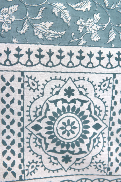 Grey florals - Pure cotton King / Queen size double bedsheet
