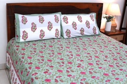 Garden of roses - Pure cotton King / Queen size double bedsheet