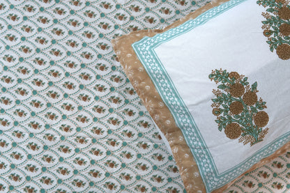 Buti in jaal design - Pure cotton King / Queen size double bedsheet