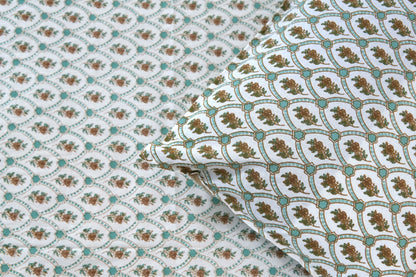 Buti in jaal design - Pure cotton King / Queen size double bedsheet