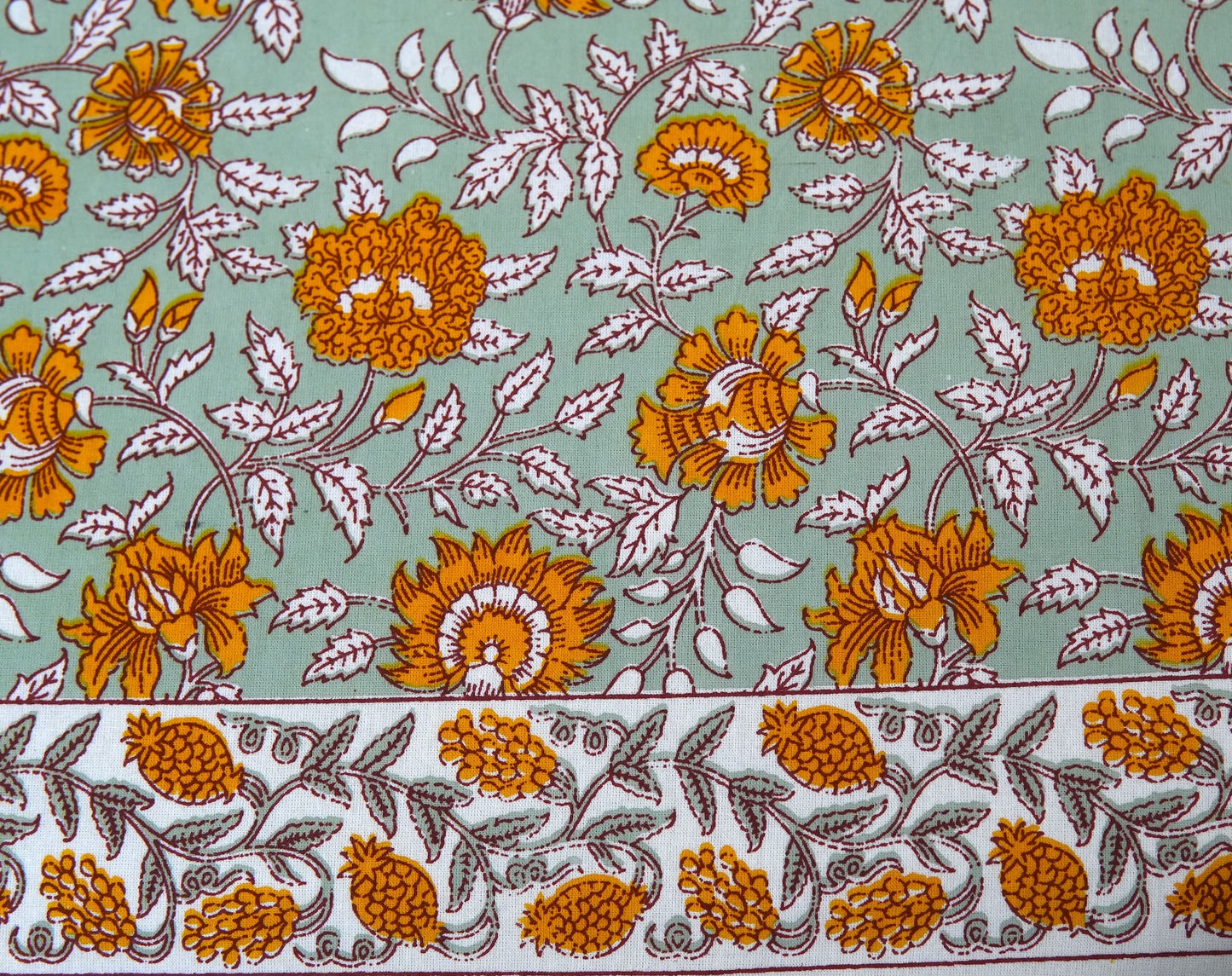 Mustard florals - Pure cotton King / Queen size double bedsheet