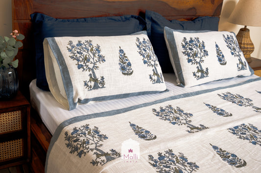 Neel baagh bedcover in slub cotton