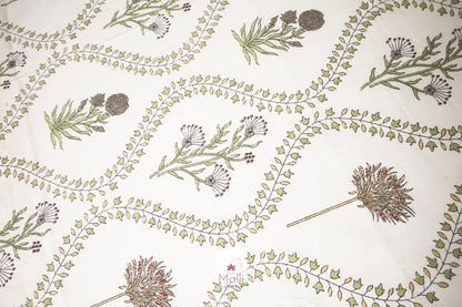 Floral jaal - Pure cotton double bedsheet handblock printed
