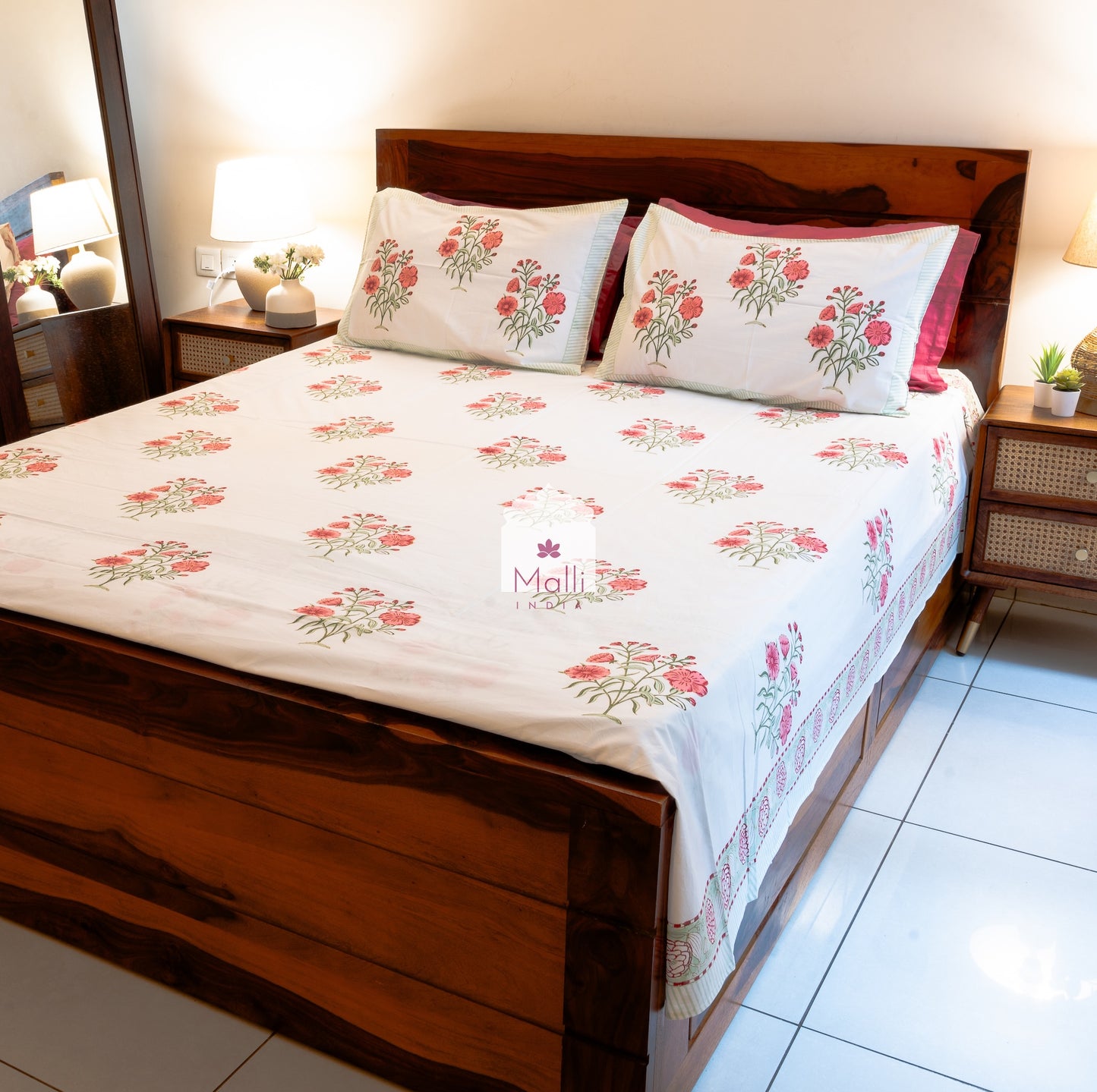 Bahaar - Pure cotton double bedsheet handblock printed (Super king)