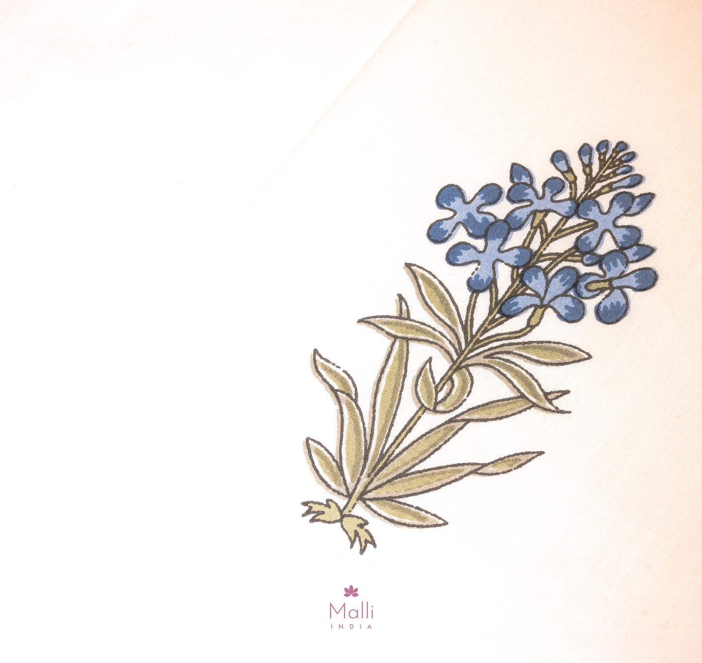 Blue madhumalti flowers buti - Pure cotton double bedsheet handblock printed (Super king)