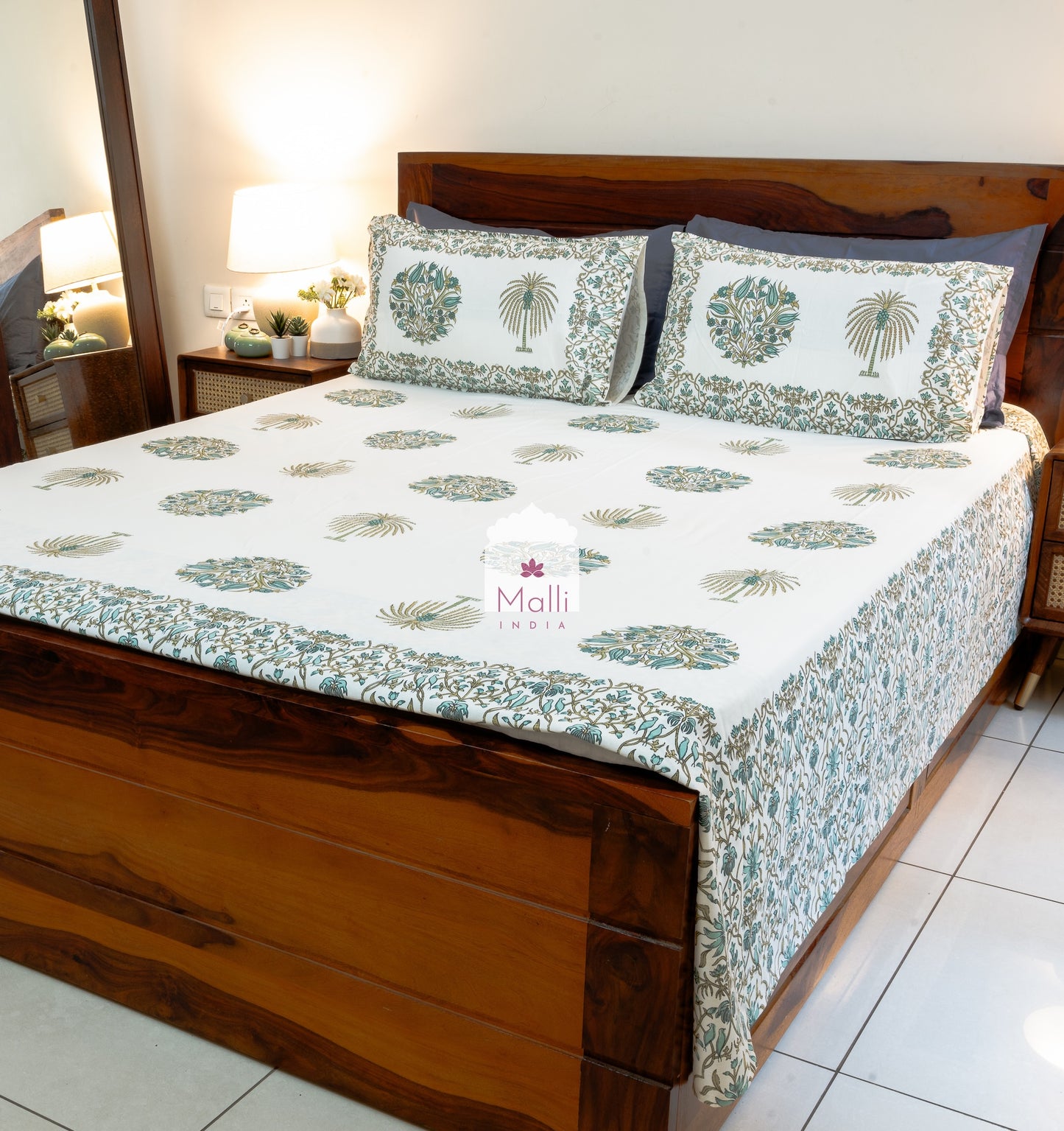 Neel baagh - Pure cotton double bedsheet handblock printed (Super king)