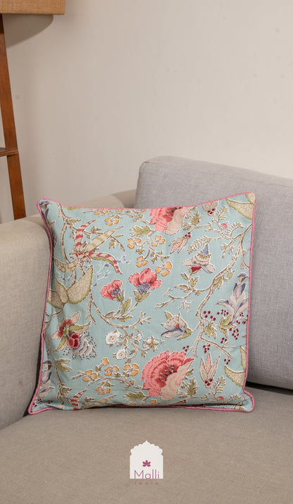 Floral gardens on grey base  - Cushion cover