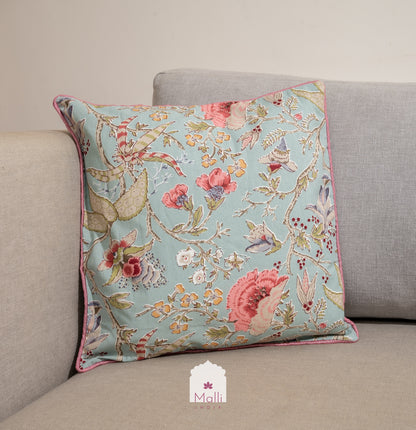 Floral gardens on grey base  - Cushion cover