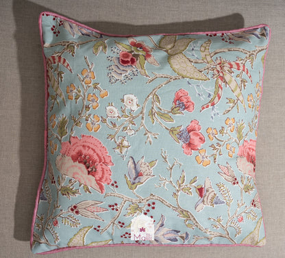 Floral gardens on grey base  - Cushion cover