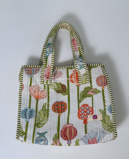 Lunch bag with zipper closure - Pomegranate garden