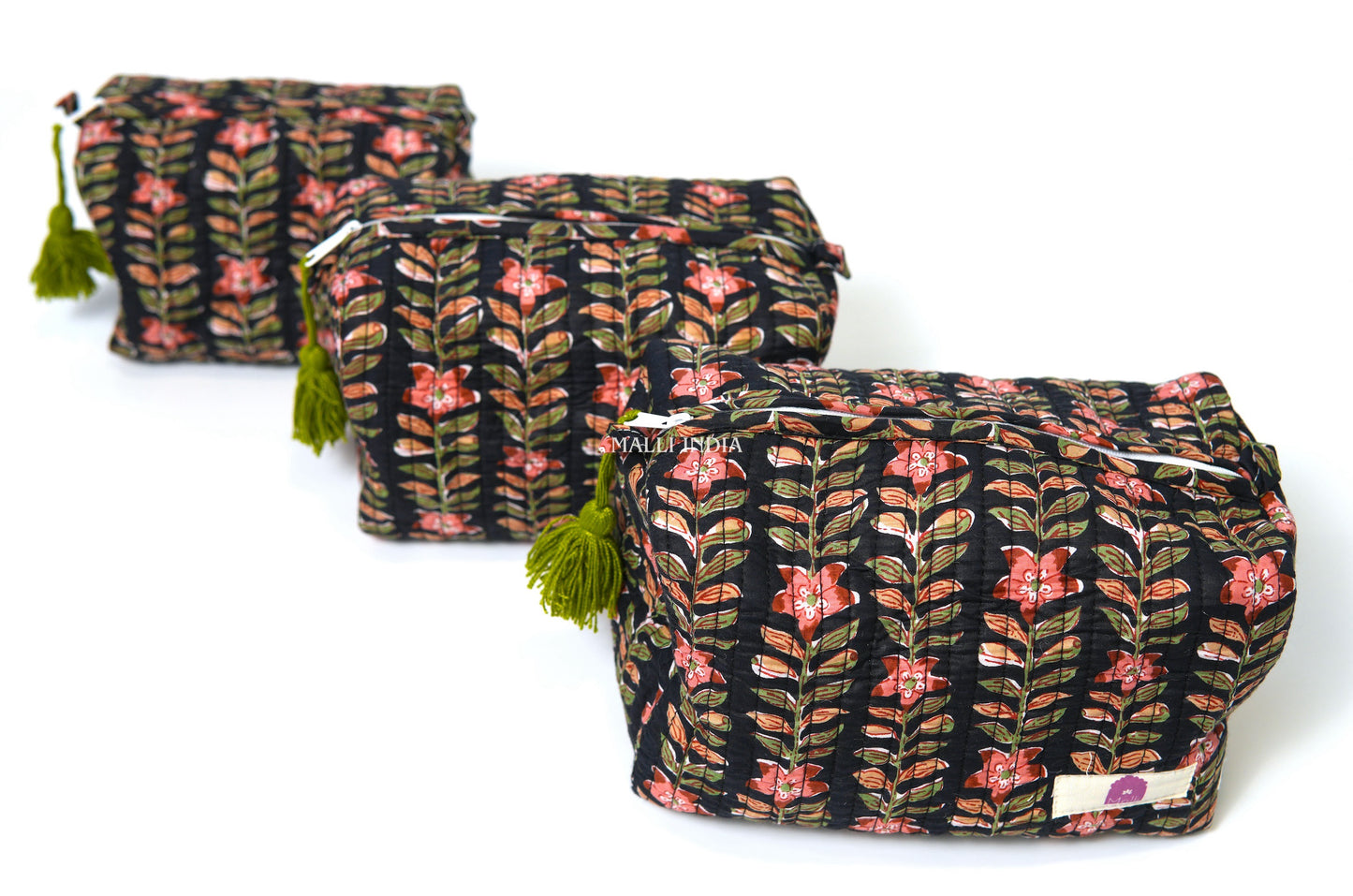 Set of 3 Vanity Pouches - Midnight gardens