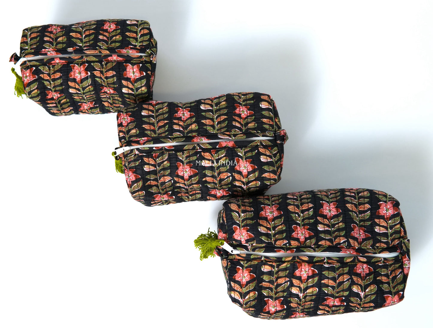 Set of 3 Vanity Pouches - Midnight gardens