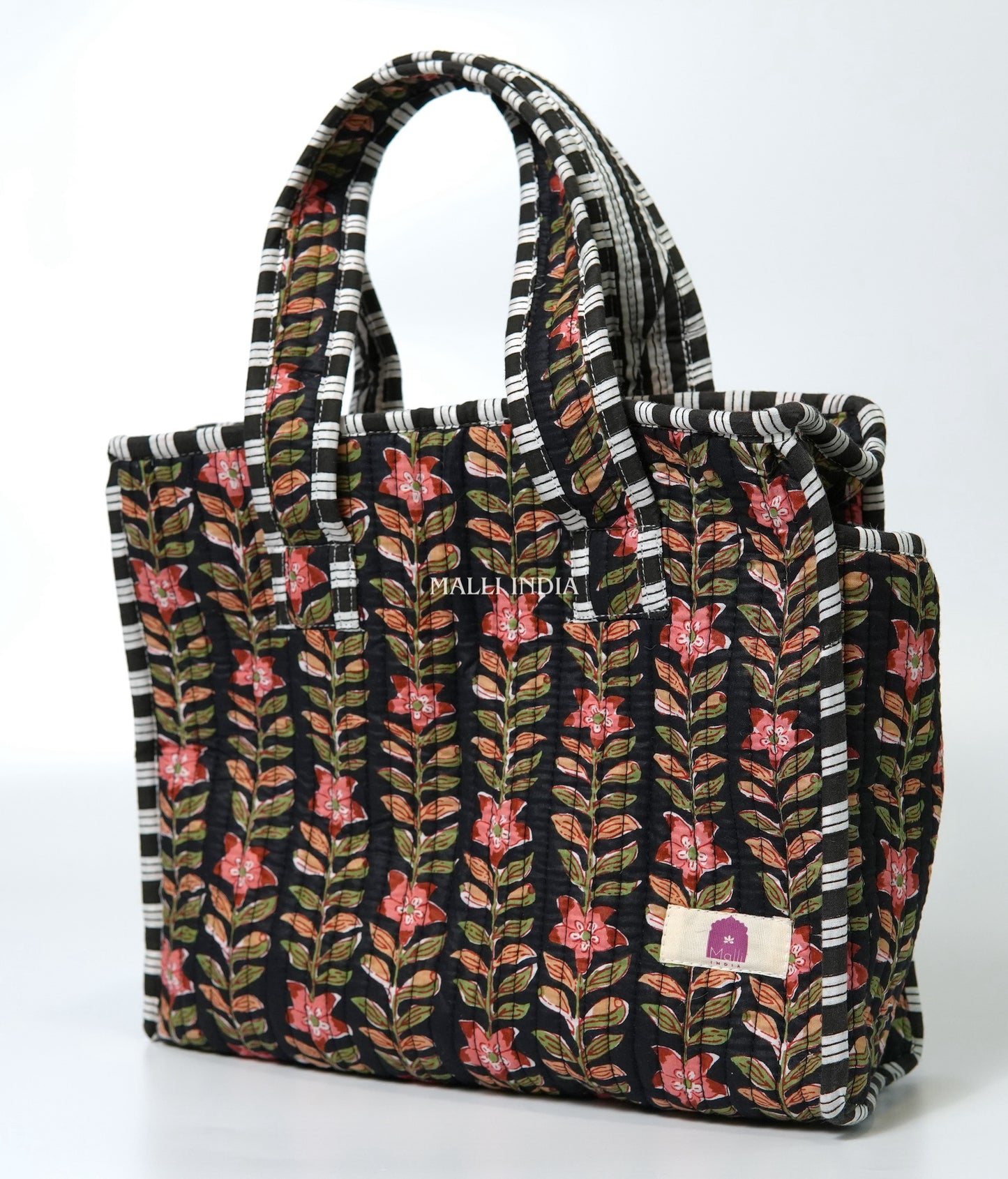 Lunch bag with zipper closure - Midnight gardens