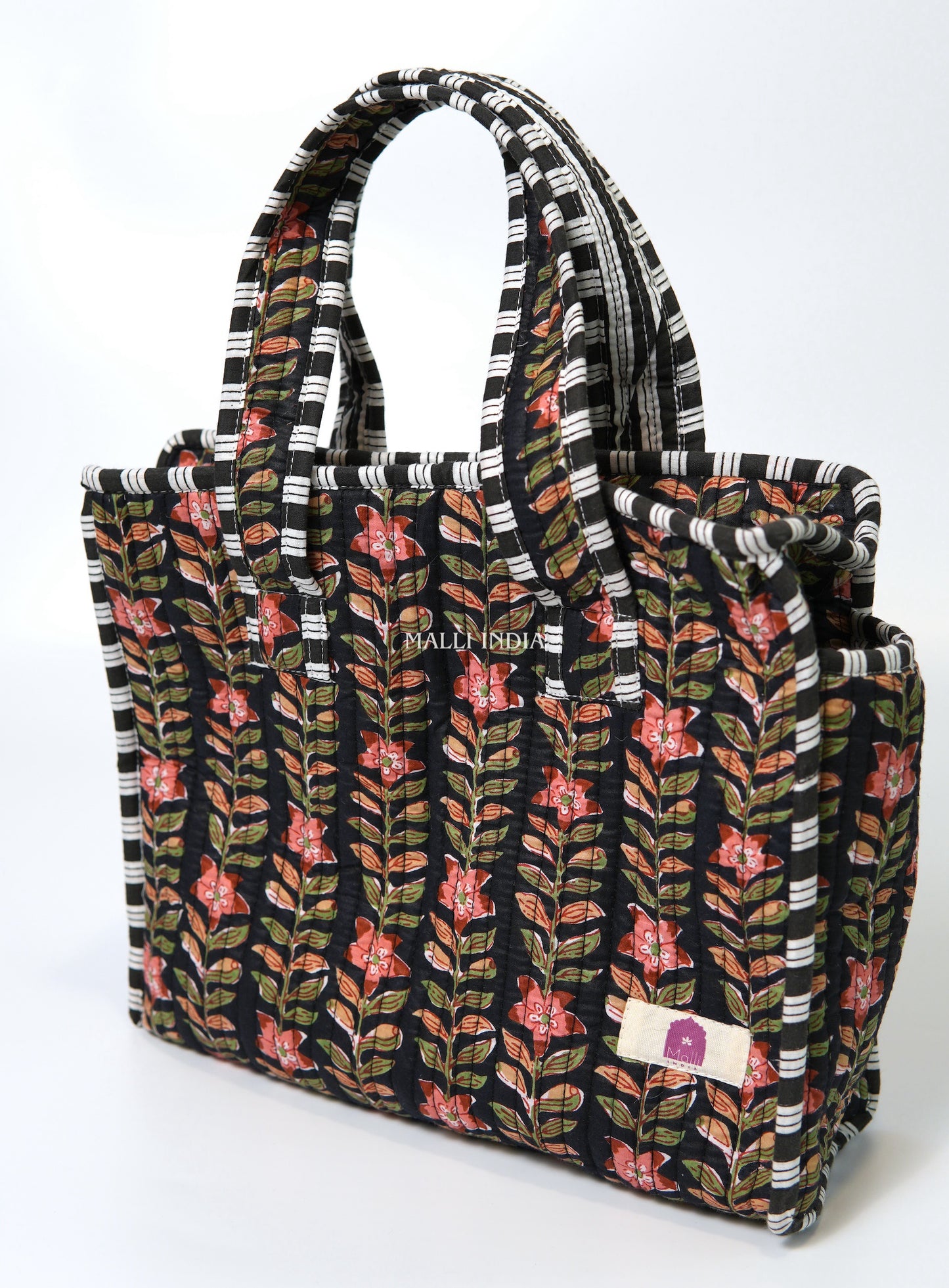 Lunch bag with zipper closure - Midnight gardens