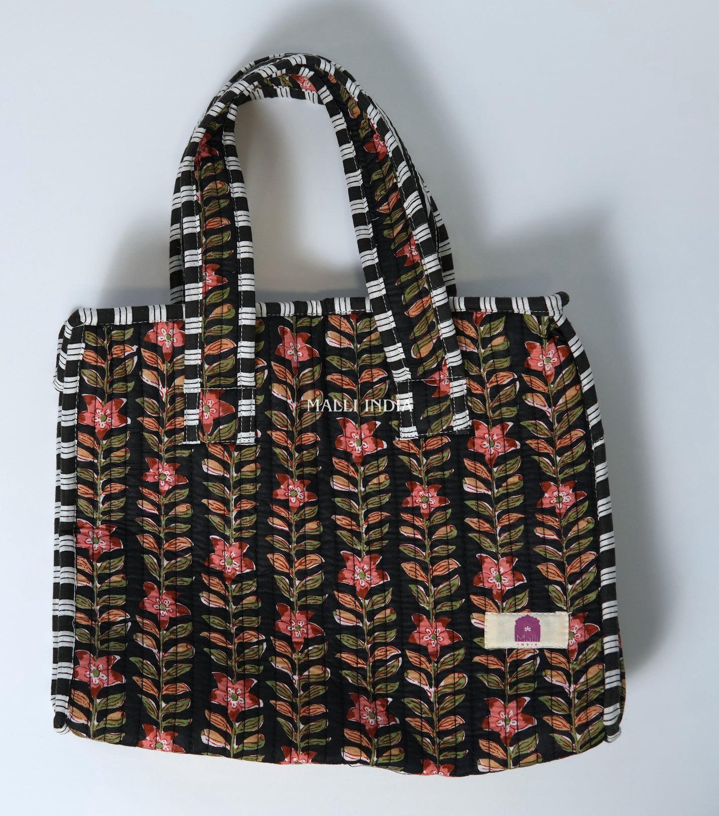 Lunch bag with zipper closure - Midnight gardens