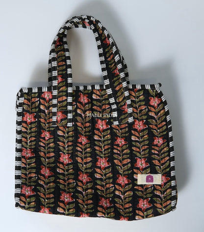 Lunch bag with zipper closure - Midnight gardens