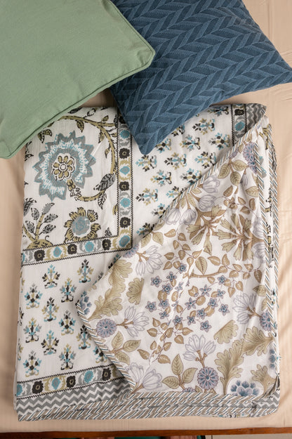 Neel baagh handblock printed cotton dohar